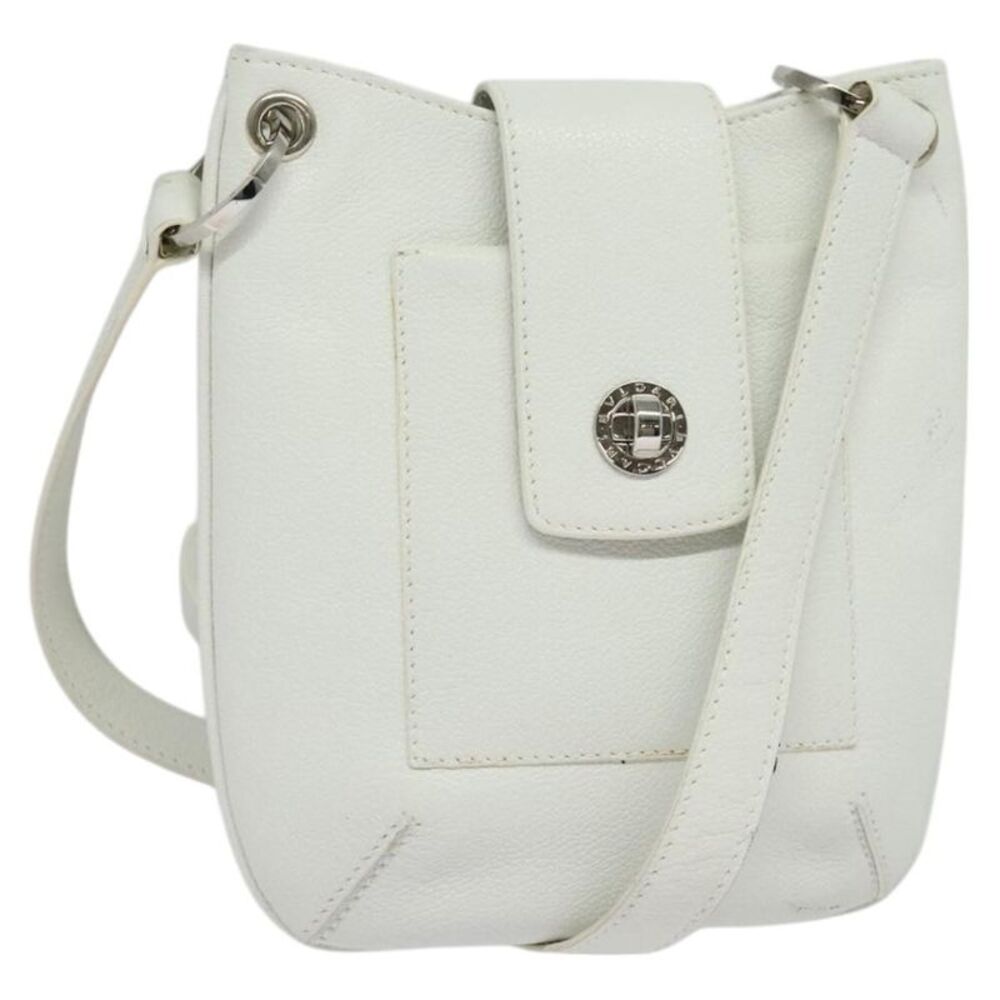 Bvlgari Vintage Leather White Leather Shoulder Bag Bag